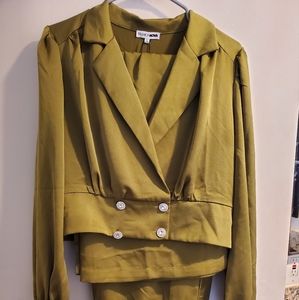 Beautiful, silk-like fabric cocktail suit.  Never been worn, still with tags.